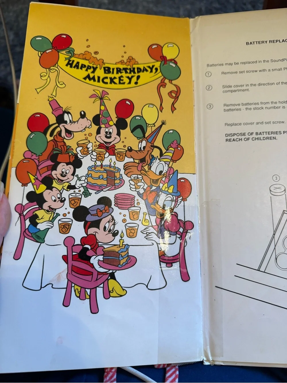 Vintage Children’s Hardcover Disney Mickey Birthday Sound Storybook